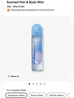 Ulta Beauty Daydream Skies Scented Hair & Body Mist - Light Blue